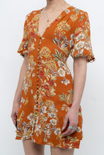 Load image into Gallery viewer, NICHOLAS x Orange Floral Pure Silk Mini Dress (S)