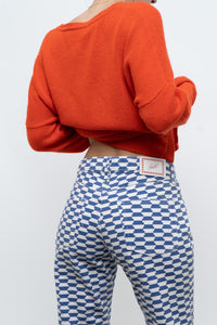 LISA SAYS GAH x Blue, White Checkered Pant (XS, S)