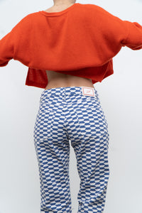 LISA SAYS GAH x Blue, White Checkered Pant (XS, S)