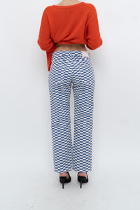 LISA SAYS GAH x Blue, White Checkered Pant (XS, S)
