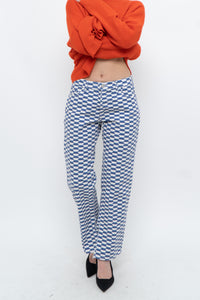 LISA SAYS GAH x Blue, White Checkered Pant (XS, S)