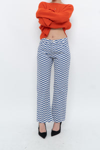 LISA SAYS GAH x Blue, White Checkered Pant (XS, S)