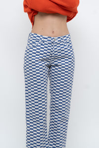 LISA SAYS GAH x Blue, White Checkered Pant (XS, S)