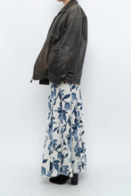 Load image into Gallery viewer, Vintage x Cream, Blue Floral Linen Maxi Skirt (M)
