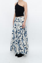 Load image into Gallery viewer, Vintage x Cream, Blue Floral Linen Maxi Skirt (M)