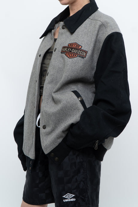 Vintage x HARLEY DAVIDSON Felt Embroidered Bomber Jacket (M-XL)