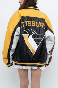 Vintage x NHL PITTSBURG PENGUINS Leather Varsity Bomber (M-XL)