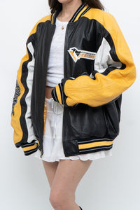 Vintage x NHL PITTSBURG PENGUINS Leather Varsity Bomber (M-XL)