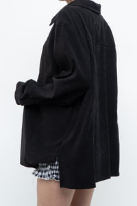 Vintage x Black Suede Effect Buttonup (S-XL)
