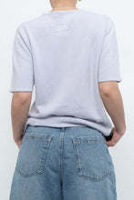 Load image into Gallery viewer, Vintage x Made in Hong Kong x Lilac Cashmere-feel Beaded Short Sleeve Sweater (XS-M)
