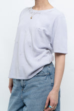 Load image into Gallery viewer, Vintage x Made in Hong Kong x Lilac Cashmere-feel Beaded Short Sleeve Sweater (XS-M)