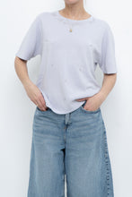 Load image into Gallery viewer, Vintage x Made in Hong Kong x Lilac Cashmere-feel Beaded Short Sleeve Sweater (XS-M)