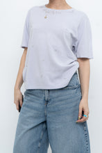 Load image into Gallery viewer, Vintage x Made in Hong Kong x Lilac Cashmere-feel Beaded Short Sleeve Sweater (XS-M)