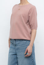 Load image into Gallery viewer, Vintage x Blush Pink Cashmere-Blend Short Sleeve Sweater (XS-L)