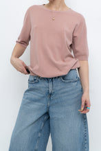 Load image into Gallery viewer, Vintage x Blush Pink Cashmere-Blend Short Sleeve Sweater (XS-L)
