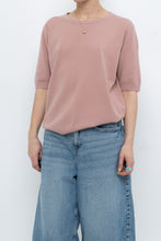 Load image into Gallery viewer, Vintage x Blush Pink Cashmere-Blend Short Sleeve Sweater (XS-L)