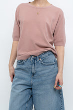 Load image into Gallery viewer, Vintage x Blush Pink Cashmere-Blend Short Sleeve Sweater (XS-L)