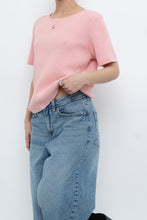 Load image into Gallery viewer, Vintage x Pink Ribbed Knit Short Sleeve (XS-L)