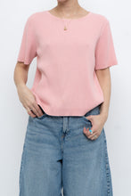 Load image into Gallery viewer, Vintage x Pink Ribbed Knit Short Sleeve (XS-L)