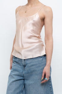 Vintage x Made in Canada x Pale Pink Pure Silk Tank (S)