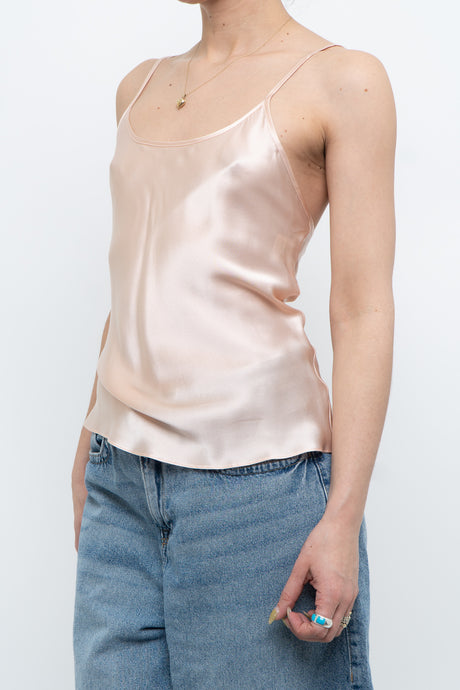 Vintage x Made in Canada x Pale Pink Pure Silk Tank (S)