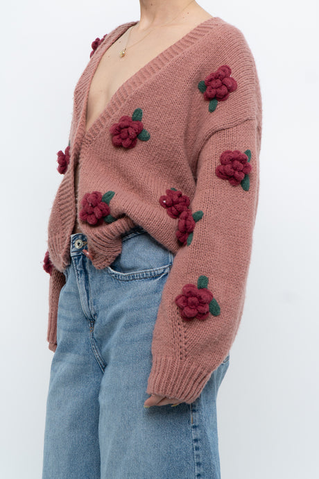 Modern x Chunky Rose Knit Cardigan (XS-M)