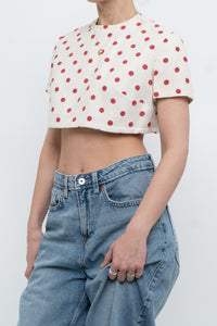 Vintage x Cream Polka Dot Cropped Top (XS-M)