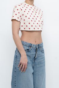 Vintage x Cream Polka Dot Cropped Top (XS-M)
