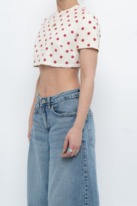 Vintage x Cream Polka Dot Cropped Top (XS-M)