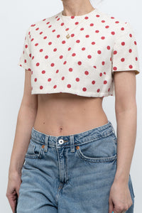 Vintage x Cream Polka Dot Cropped Top (XS-M)