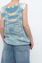 Load image into Gallery viewer, Vintage x Handmade Blue Glitch Knit Vest (M, L)