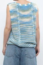Load image into Gallery viewer, Vintage x Handmade Blue Glitch Knit Vest (M, L)