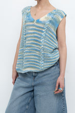 Load image into Gallery viewer, Vintage x Handmade Blue Glitch Knit Vest (M, L)