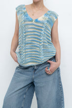 Load image into Gallery viewer, Vintage x Handmade Blue Glitch Knit Vest (M, L)