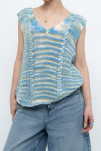 Load image into Gallery viewer, Vintage x Handmade Blue Glitch Knit Vest (M, L)