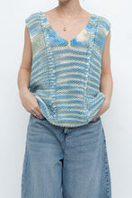 Load image into Gallery viewer, Vintage x Handmade Blue Glitch Knit Vest (M, L)