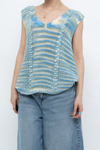 Load image into Gallery viewer, Vintage x Handmade Blue Glitch Knit Vest (M, L)