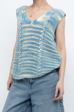 Load image into Gallery viewer, Vintage x Handmade Blue Glitch Knit Vest (M, L)