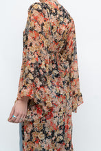 Load image into Gallery viewer, F21 x Black Floral Flowy Long Sheer Top (S, M)