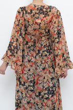 Load image into Gallery viewer, F21 x Black Floral Flowy Long Sheer Top (S, M)