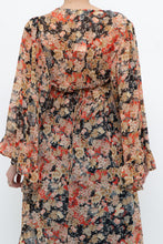 Load image into Gallery viewer, F21 x Black Floral Flowy Long Sheer Top (S, M)