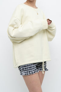 TNA x Cozy Pale Yellow Oversized Crewneck (XS-XL)
