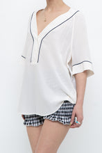 Load image into Gallery viewer, EQUIPMENT x Deadstock Cream, Navy Silk Top (S-L)