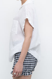 BELLA DAHL x White Linen Short Sleeve Buttonup (XS-M)