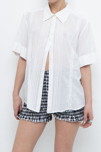 Vintage x Made in India x Cream Embroidered Short Sleeve Buttonup (S-XL)