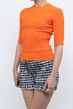 Load image into Gallery viewer, FRAME x Bright Orange Ribbed Fitted Top (XS, S)