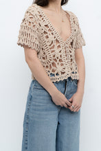 Load image into Gallery viewer, Vintage x Beige Knit Crochet Cardigan (XS-M)