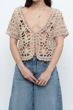 Load image into Gallery viewer, Vintage x Beige Knit Crochet Cardigan (XS-M)
