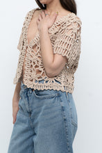Load image into Gallery viewer, Vintage x Beige Knit Crochet Cardigan (XS-M)