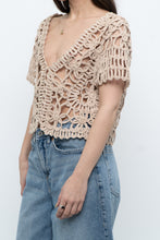 Load image into Gallery viewer, Vintage x Beige Knit Crochet Cardigan (XS-M)